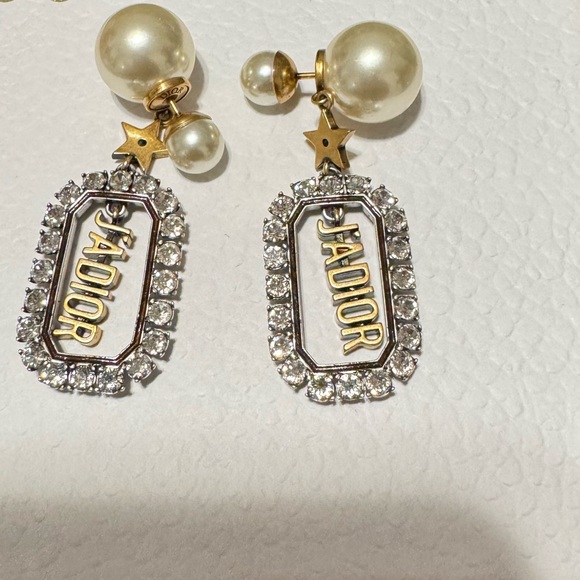 Dior Gold and Silver Pearl Earrings - Picture 1 of 5